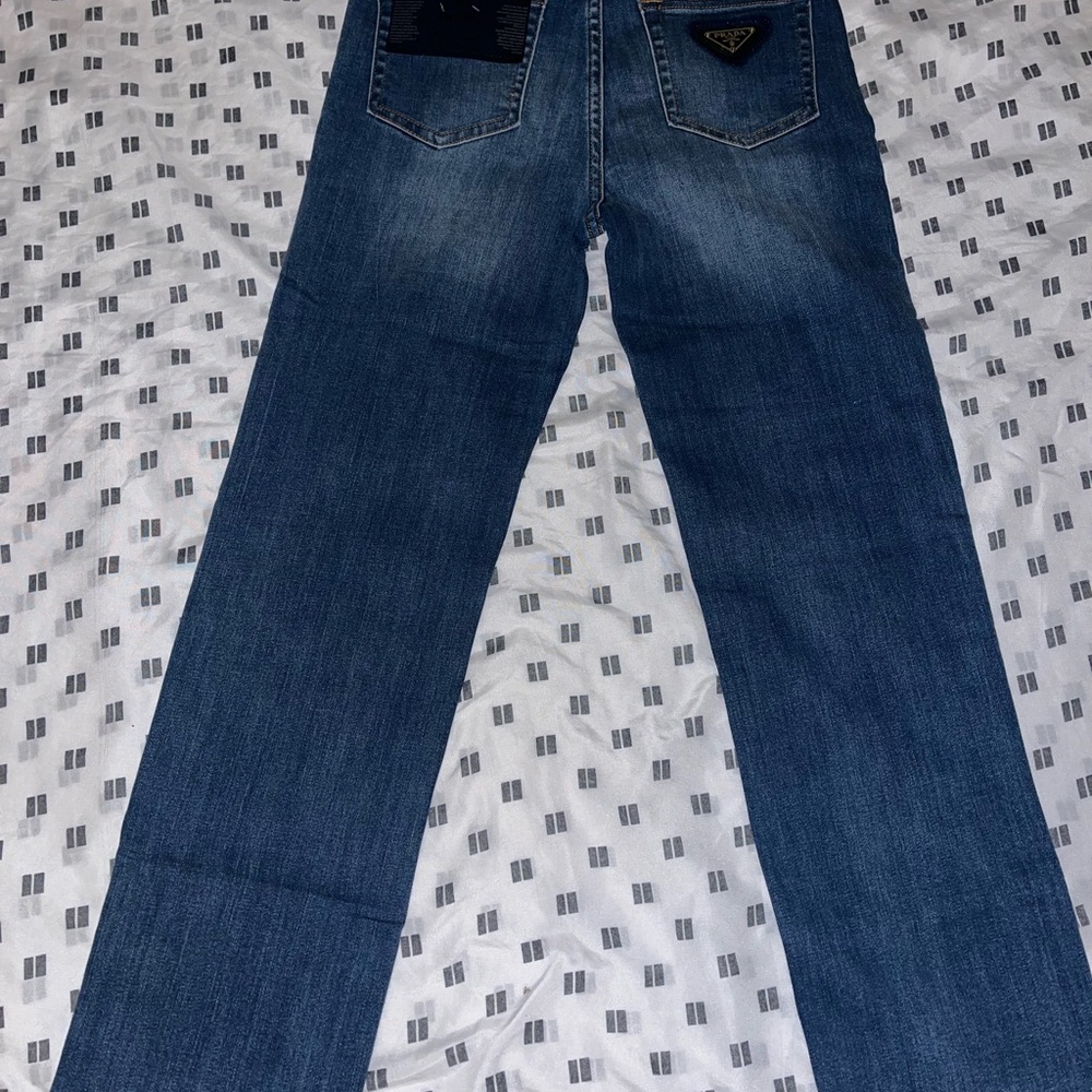 Stylish Prada Blue Straight-Leg Jeans